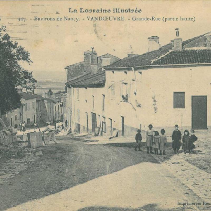 Umgebung von Nancy - Vandoeuvre - Hauptstraße im oberen Teil („Grand-Rue“). Quelle: „La Lorraine illustrée“